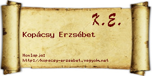 Kopácsy Erzsébet névjegykártya
