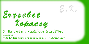 erzsebet kopacsy business card